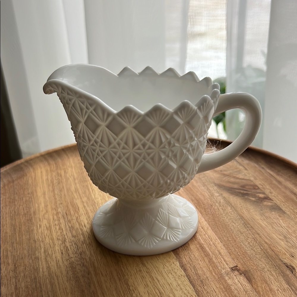 Elegant White glass Pitcher